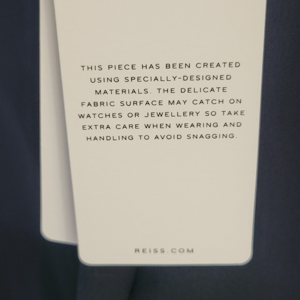 Reiss Margot Metallic & Satin Jumpsuit Navy Size 8 US NWT - Picture 14 of 14